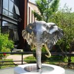 Custom Stainless Steel Casting Elephant Head Sculpture With Mirror Polishing Finish for sale
