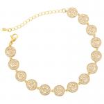 Zircon Smiley Face Gold Necklace for sale