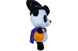 China Panda Design Animated Plush Christmas Toys Lightweight With black Cap supplier