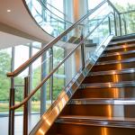Compact Stainless Steel Handrails with Flat Saddle for Glass Railings for sale