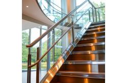 China Compact Stainless Steel Handrails with Flat Saddle for Glass Railings supplier