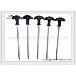 China Screw Steel Tent Stakes Ice Fishing Pegs Nails With Handle Outdoor Camping Tent Accessories manufacturer