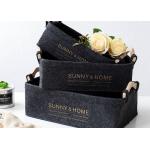 MULTI-PURPOSE Felt Storage Boxes With Wooden Handle EN71 Certifications for sale