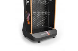 China AA Battery Point Of Sales Displays Pegboard Floor Stand With Hanging Hooks supplier