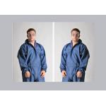 Dark Blue Disposable Protective Coverall Tyvek Material Customized Logo for sale