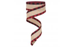 China 40mm & 63mm*10y Jute Lattice Ribbon Biodegradable Lattice Burlap Ribbon supplier