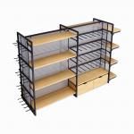 China Wall Wooden Supermarket Racks Convenience Store Shelves manufacturer