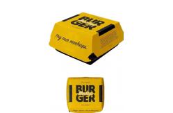 China Eco-Friendly Biodegradable Burger Box Custom Fast Food Takeaway Container with UV Coating supplier