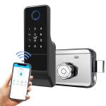 Tuya Wifi APP Biometric Finger Print Smart Door Lock Fingerprint Door Handle Digital Keyless Lock for sale