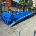 Blue Movable Loading Dock Steel Portable Yard Ramp With Lift Platform