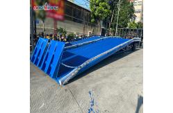 China Blue Movable Loading Dock Steel Portable Yard Ramp With Lift Platform supplier