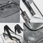Waterproof Zippered 6 Pack Clear PVC Toiletry Bag With Handle