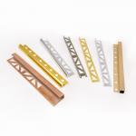 12mm Aluminum Tile Edge Trim , Anodized Square Ceramic Gold Metal Tile Trim for sale