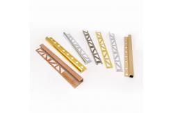 China 12mm Aluminum Tile Edge Trim , Anodized Square Ceramic Gold Metal Tile Trim supplier