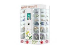 China Round Flower Dispenser Fridge Vending Machine With Smart Cooling Locker 120V supplier