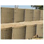350g Of Zinc Aluminum Material Defensive Barriers Weld Gabion Wall With Sand / Green Geotextile for sale