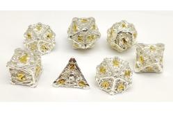 China Portable Hand Poured Tiny Dice Set , Gold Plated Metal Mini Dice supplier