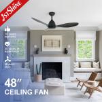 Black ABS Ceiling Fan with 3*ABS Blades 6 Adjustable Wind Speed and Remote Control for sale