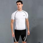 White Two Piece Mens Swimsuit Diving Suit Youth Mens Two Piece Swimwear for sale