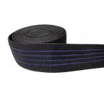 Black 2cm Polyester Elastic Webbing Flat Braided Striped Elastic Band