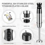 4 Blades Stick Hand Blender 5 Attachments Included For Household