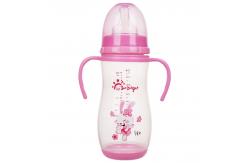 China 12oz 330ml PP Baby Bottle With Double Handle Phthalate Free Sterilizing supplier
