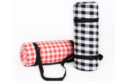 China Customised logo tartan foldable camping picnic mat with waterproof PEVA backing supplier