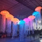 Colourful Inflatable Jellyfish Balloon Hanging LED Light With Christmas Decoration