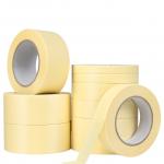 100 Degree Yellow Paper Furniture Painting High Temperature Masking Automotive Tape for sale