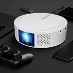 Round Durable Movie Projector Small , CE Home LED Mini HD Projector Android for sale