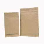 Flat Bottom Snack Biodegradable Kraft Paper Packaging Bags for sale