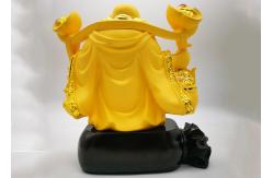 China Poly Resin Custom Trophy Cup , Gold Plated Laughing Buddha Religious Crafts supplier