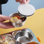 Metal Bento Lunch Box 4 Compartment 304 Stainless Steel Sealed Insulation 1130ml  Blue