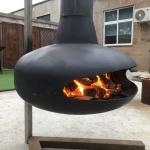rustproof Hotel Suspended Wood Burning Stove Rotating Hanging Fireplace 1000mm