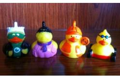 China Various Mini Keychains Duck Toy , LED Character Rubber Duck Keychains Ring supplier