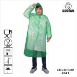 Waterproof Disposable Plastic Raincoat PE Rain Poncho With Hood for sale