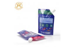 China Stand Up Privatel Label Plastic Screw Cap Spout Bags For Liquid supplier