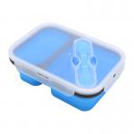 Collapsible Silicone Bento Food Container Microwavable With 2 Compartments for sale