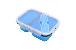 China Collapsible Silicone Bento Food Container Microwavable With 2 Compartments supplier