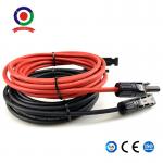 Black UV Resistance 4mm2 6mm2 PV Solar Panel Extension Cable For Solar System for sale