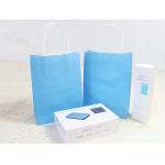 Beautiful Blue Printing Kraft Paper Bags Medium Size For Shopping for sale