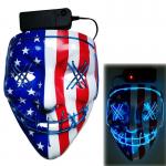 American Flag Pattern Halloween LED Face Mask 3 Flashing Modes for sale