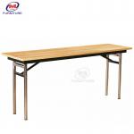 Folding Rectangle Hotel Banquet Table Stainless Steel Frame for sale