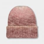 56cm Knit Beanie Hats For Girl Tie Dye Gradient Color Outdoor Flexible Thick Winter Hat for sale