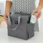 Grey Reusable Handled 600D Insulated Cooler Bags 29cm×25cm×17cm for sale