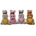 PP Small Valentine'S 4 CLR Rabbits With Basket for sale