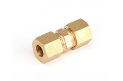 China Compression Tube Pipe Fitting Brass Straight Coupling OD Connector supplier