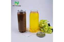 China 250ml 330ml 650ml Clear Soft Drink PET Beverage Can With Easy Open Lid supplier