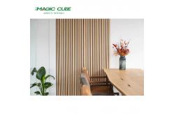 China Polyester Thickness 9mm/12mm Customized Wooden Slat Acoustic Panels for Public Spaces supplier