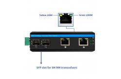 China Unmanaged 4 Port Gigabit Ethernet Switch Hardened Case SFP Slots IP40 DC24V supplier